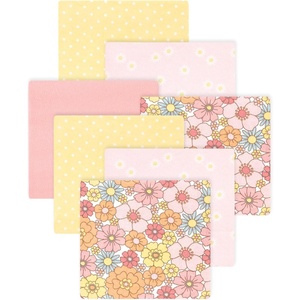 image:imageLittle Treasure Luvable Friends Cotton Poly Flannel Receiving Blankets Multipack Pink Garden 30x30 inchesPink Peace Love Flowers