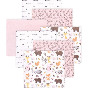 image:imageLittle Treasure Luvable Friends Cotton Poly Flannel Receiving Blankets Multipack Pink Garden 30x30 inchesPink Pinecone