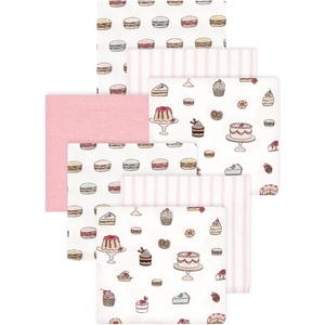 image:imageLittle Treasure Luvable Friends Cotton Poly Flannel Receiving Blankets Multipack Pink Garden 30x30 inchesPink Sweet Bakery