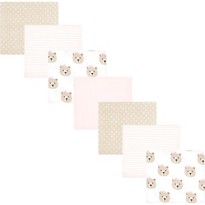 image:imageLittle Treasure Luvable Friends Cotton Poly Flannel Receiving Blankets Multipack Pink Garden 30x30 inchesPink Taupe Bears