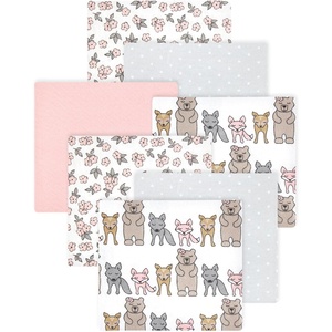 image:imageLittle Treasure Luvable Friends Cotton Poly Flannel Receiving Blankets Multipack Pink Garden 30x30 inchesPink Wild Forest