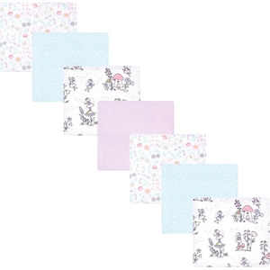 image:imageLittle Treasure Luvable Friends Cotton Poly Flannel Receiving Blankets Multipack Pink Garden 30x30 inchesPurple Garden Fairies