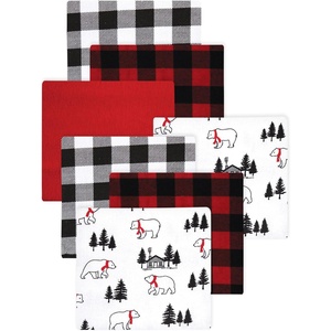 image:imageLittle Treasure Luvable Friends Cotton Poly Flannel Receiving Blankets Multipack Pink Garden 30x30 inchesRed Buffalo Plaid Bear