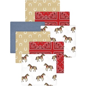 image:imageLittle Treasure Luvable Friends Cotton Poly Flannel Receiving Blankets Multipack Pink Garden 30x30 inchesRed Cowboy