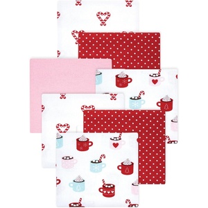 image:imageLittle Treasure Luvable Friends Cotton Poly Flannel Receiving Blankets Multipack Pink Garden 30x30 inchesRed Hot Cocoa