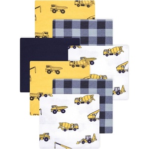 image:imageLittle Treasure Luvable Friends Cotton Poly Flannel Receiving Blankets Multipack Pink Garden 30x30 inchesYellow Construction