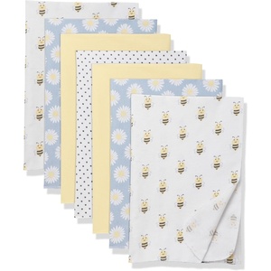 image:imageLittle Treasure Luvable Friends Cotton Poly Flannel Receiving Blankets Multipack Pink Garden 30x30 inchesYellow Daisy Bee