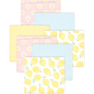 image:imageLittle Treasure Luvable Friends Cotton Poly Flannel Receiving Blankets Multipack Pink Garden 30x30 inchesYellow Lemon Daisy