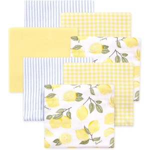 image:imageLittle Treasure Luvable Friends Cotton Poly Flannel Receiving Blankets Multipack Pink Garden 30x30 inchesYellow Lemons