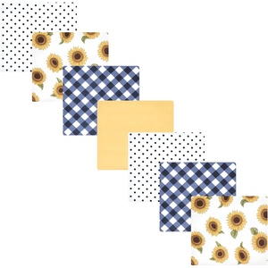 image:imageLittle Treasure Luvable Friends Cotton Poly Flannel Receiving Blankets Multipack Pink Garden 30x30 inchesYellow Sunflower