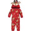 image:imageHudson Baby Baby Plush Jumpsuits Animal FaceGirl Holiday Reindeer