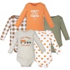 image:imageHudson Baby Infant Boys Cotton LongSleeve Bodysuits 5PackPumpkin Patch