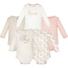 image:imageHudson Baby Infant Girls Cotton LongSleeve Bodysuits 5PackPink Taupe Darling
