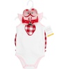 image:imageHudson Baby Unisex Baby Cotton Bodysuit Shorts and Shoe SetPlaid Strawberry