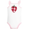 image:imageHudson Baby Unisex Baby Cotton Bodysuit Shorts and Shoe SetPlaid Strawberry