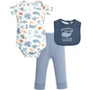image:imageHudson Baby Unisex Baby Cotton Bodysuit Pant and Bib SetOcean Animals Whale