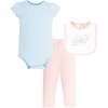 image:imageHudson Baby Unisex Baby Cotton Bodysuit Pant and Bib SetPink Blue Flower