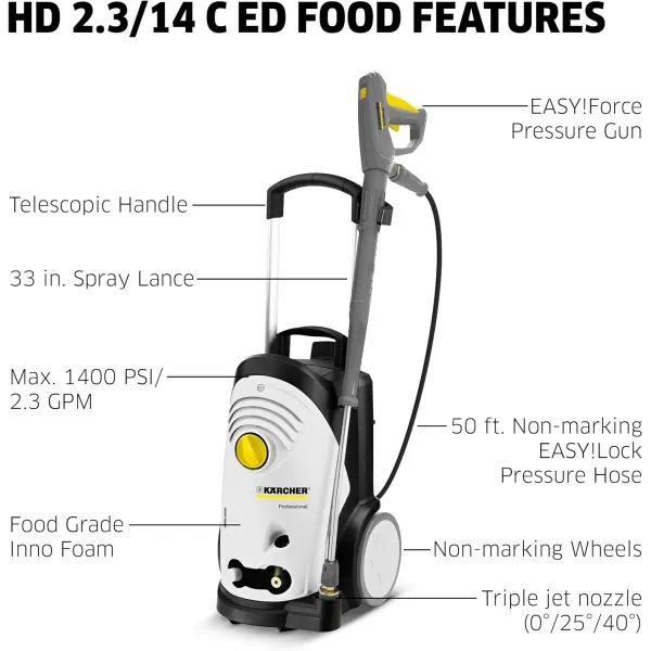 Kärcher Commercial Electric Pressure Washer 1400 PSI- HD Special Class - Power Washer for Food Industry - 2.3 GPM