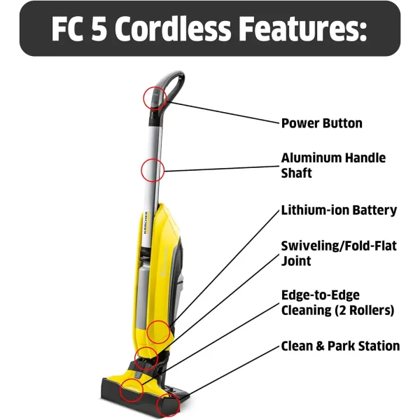 Kärcher - FC 5 Electric Hard Floor Cleaner – Perfect for Laminate, Wood, Tile, LVT, Vinyl, &amp; Stone Flooring