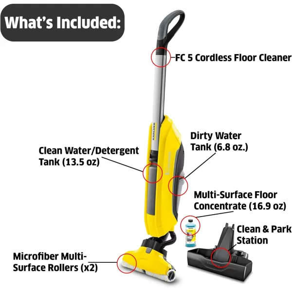 Kärcher - FC 5 Electric Hard Floor Cleaner – Perfect for Laminate, Wood, Tile, LVT, Vinyl, &amp; Stone Flooring