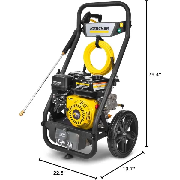 Kärcher - G 2900 E GPM Axial Pump Gas Power Pressure Washer - 2900 PSI - with 4 Nozzle Attachments - 2.6 GPM