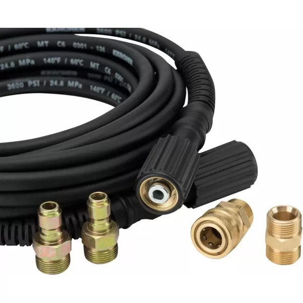 Kärcher - 25' High Pressure Replacement/Extension Hose for Pressure Washers - 3600 PSI - Adapters Included - Quick Connect/M22