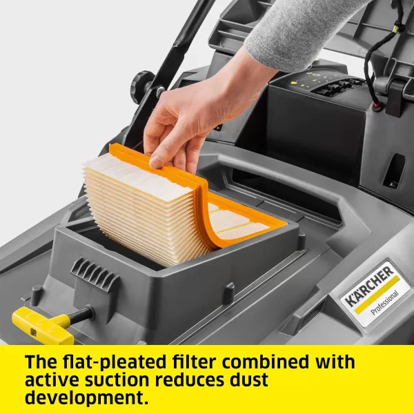 Kärcher Commercial Push Sweeper with Two Sided Bristle Brushes 12 Gallon - 38.5" Working Width - Perfect for Dry and Wet Conditions - Professional Outdoor Sweeper - KM 70/20 C 2SB