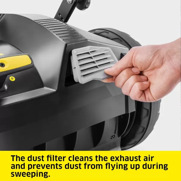 Kärcher Commercial Push Sweeper with Two Sided Bristle Brushes 12 Gallon - 38.5" Working Width - Perfect for Dry and Wet Conditions - Professional Outdoor Sweeper - KM 70/20 C 2SB