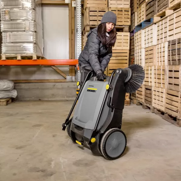 Kärcher Commercial Push Sweeper with Two Sided Bristle Brushes 12 Gallon - 38.5" Working Width - Perfect for Dry and Wet Conditions - Professional Outdoor Sweeper - KM 70/20 C 2SB