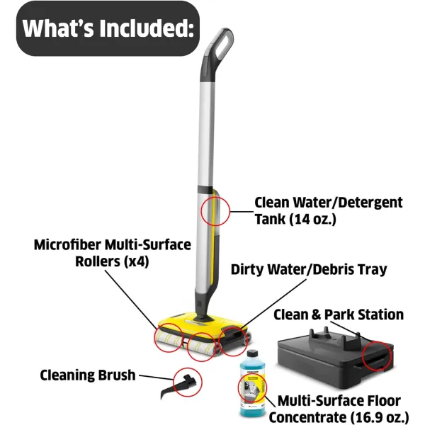 Kärcher - FC 7 Electric Mop &amp; Sanitize Hard Floor Cleaner - Perfect for Laminate, Wood, Tile, LVT, Vinyl &amp; Stone Flooring - Cordless