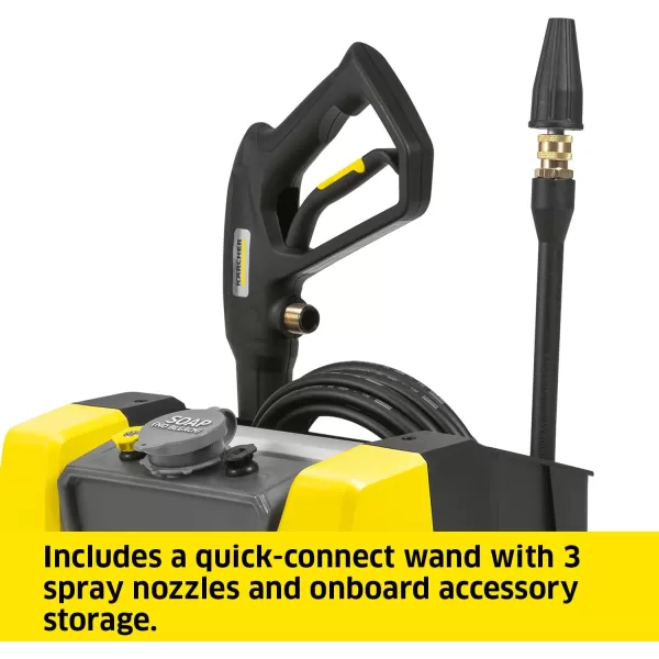 Kärcher K1700 Max 2125 PSI Electric Pressure Washer with 3 Spray Nozzles - Great for cleaning Cars, Siding, Driveways, Fencing and more - 1.2 GPM