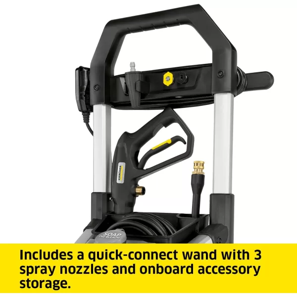 Kärcher K1700 Max 2125 PSI Electric Pressure Washer with 3 Spray Nozzles - Great for cleaning Cars, Siding, Driveways, Fencing and more - 1.2 GPM