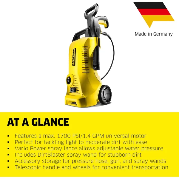 Kärcher K2 Power Control Max 2000 PSI Electric Pressure Washer with 2 Spray Wands and 26' Hose - 1.45 GPM
