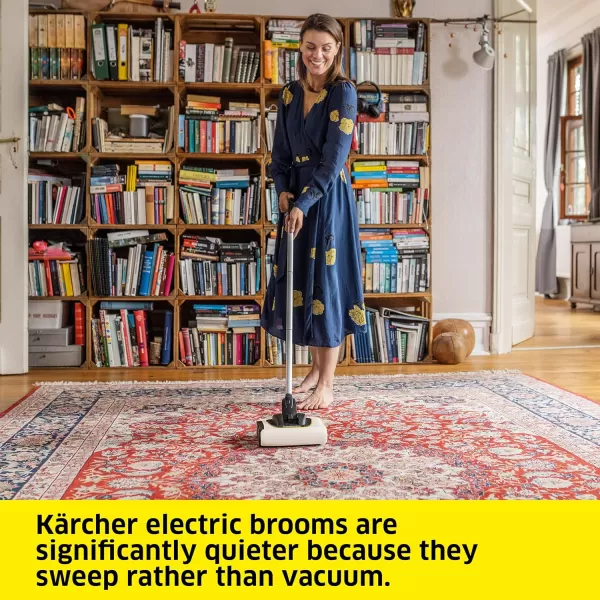Kärcher - KB 5 Electric Floor Sweeper Broom - Multi-Surface - Lightweight and Cordless - Ideal for Fur, Hair, Dirt, &amp; Debris - 8.25" Cleaning Width,Yellow