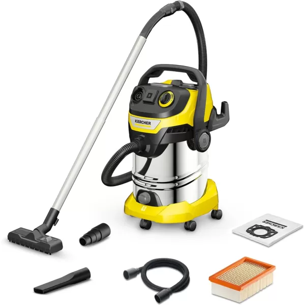 Kärcher - Reusable Flat Pleated Filter for Karcher Wet Dry Vacuum - For Karcher WD 4, WD 5/P and WD 6 P S Wet Dry Vacuum Cleaners