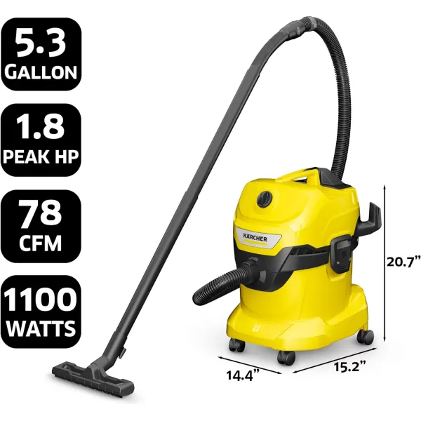 Kärcher - Reusable Flat Pleated Filter for Karcher Wet Dry Vacuum - For Karcher WD 4, WD 5/P and WD 6 P S Wet Dry Vacuum Cleaners