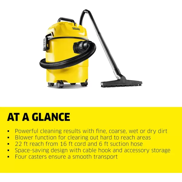 Kärcher - Reusable Flat Pleated Filter for Karcher Wet Dry Vacuum - For Karcher WD 4, WD 5/P and WD 6 P S Wet Dry Vacuum Cleaners