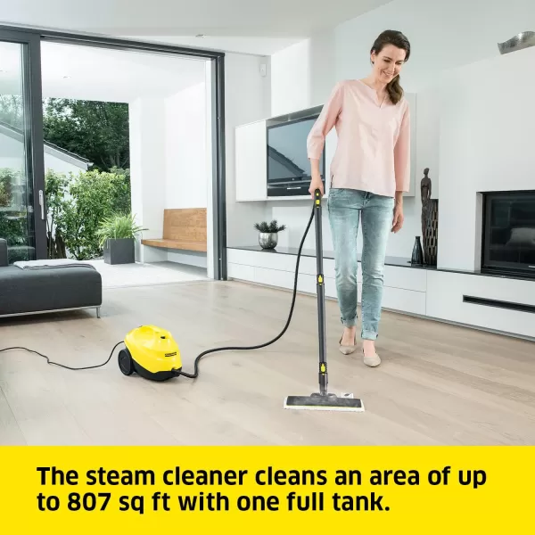 Kärcher SC3 Steam Cleaner with Attachments, Multi Purpose Power Steamer – Chemical-Free, 40 Sec Heat-Up, Continuous Steam - for Grout, Tile, Hard Floors, Appliances &amp; More - White
