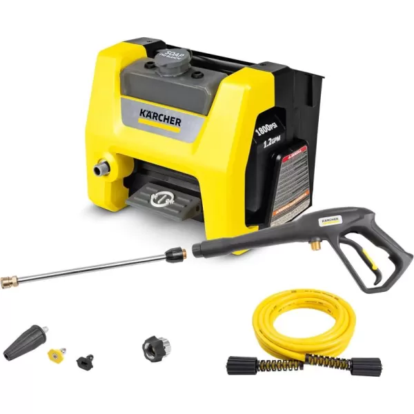 Kärcher K1800PS Max 2250 PSI Electric Pressure Washer with 3 Spray Nozzles - Great for cleaning Cars, Siding, Driveways, Fencing and more - 1.2 GPM