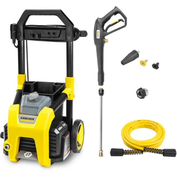 Kärcher K1800PS Max 2250 PSI Electric Pressure Washer with 3 Spray Nozzles - Great for cleaning Cars, Siding, Driveways, Fencing and more - 1.2 GPM