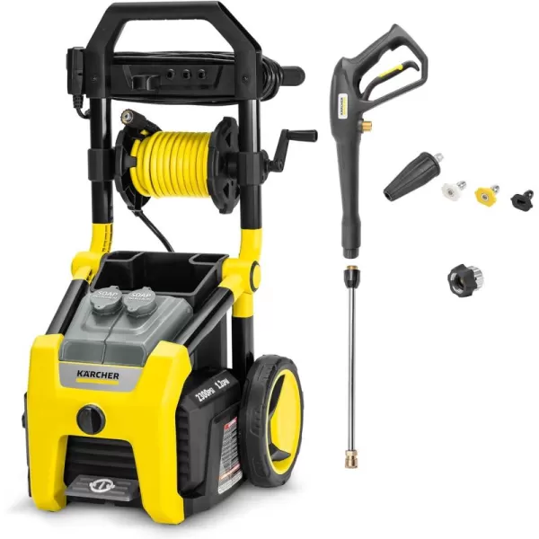 Kärcher K2300PS Max 2875 PSI Electric Pressure Washer with 4 Spray Nozzles - Great for cleaning Cars, Siding, Driveways, Fencing and more - 1.2 GPM