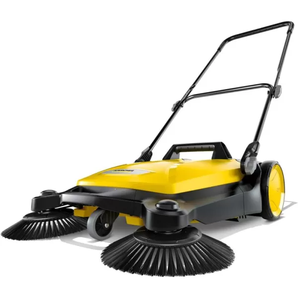 Kärcher - S 4 Twin Walk-Behind Outdoor Hand Push Sweeper - 5.25 Gallon Capacity - 26.8" Sweeping Width - Sweeps up to 26,000 ft²/Hour,Yellow
