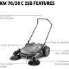 imageKrcher Pro Walk Behind Outdoor Push Sweeper KM 7020 C 1 Bristle Brush  28quot Working Width 12 Gallon Heavy Duty Broom  for Commercial UseKM 7020 C Commercial