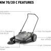 imageKrcher Pro Walk Behind Outdoor Push Sweeper KM 7020 C 1 Bristle Brush  28quot Working Width 12 Gallon Heavy Duty Broom  for Commercial UseKM 7020 Commercial