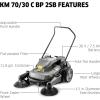 imageKrcher Pro Walk Behind Outdoor Push Sweeper KM 7020 C 1 Bristle Brush  28quot Working Width 12 Gallon Heavy Duty Broom  for Commercial UseKM 7030 C Commercial