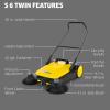 imageKrcher Pro Walk Behind Outdoor Push Sweeper KM 7020 C 1 Bristle Brush  28quot Working Width 12 Gallon Heavy Duty Broom  for Commercial UseS 6 Twin Residential
