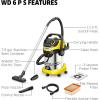 imageKrcher WD 3 MultiPurpose 45 Gallon WetDry Shop Vacuum Cleaner with Attachments  Blower Feature Compact SpaceSaving Design Great for Car CleaningWD 6 P S