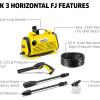 imageKrcher Pressure Washer K 1 Max 145 GPM 1700 PSI Trigger Spray Gun ampamp Vario Power Spray Wand  for Cars Bikes Deck Driveways Siding PatiosK 3 Horizontal