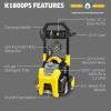 imageKrcher Pressure Washer K2100PS CETA Certified 3 Spray Nozzles Detergent Tank for Cars Driveways Siding Patios 12 GPMK1800PS