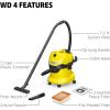 image:imageKrcher WD 4 MultiPurpose 53 Gallon WetDry Shop Vacuum Cleaner with Attachments SpaceSaving Design Heavy DutyWD 4
